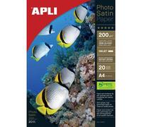 Apli Pochette 20 feuilles papier photo satin 210 x 297 mm 200g
