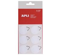 Apli Pochette de 12 attaches cadres adhésifs - Diamètre 30 mm - Coloris : Blanc 38710 Assorties
