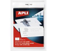 APLI Pochette de 5 badges avec pince combi 90 x 56 mm
