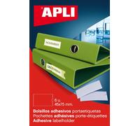 Apli Pochette De 6 Porte- Étiquettes Adhésifs 45 X 75 Mm