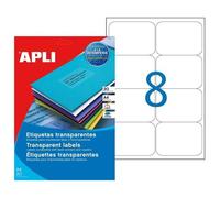 APLI - Polyester - adhésif permanent - translucide - 99.1 x 67.7 mm 8 étiquette(s) (8 feuille(s) x 8 étiquettes