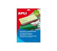 APLI - Polyester - adhésif permanent - transparent - 63.5 x 38.1 mm 210 étiquette(s) (10 feuille(s) x 21 étiquettes