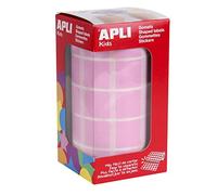 APLI Rouleau de 1770 Gommettes Carrées 20 mm Rose