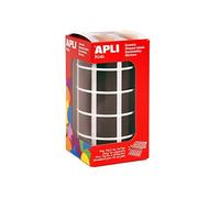 Generique Gommettes en rouleau 2832 gommettes carrées 15 x 15 mm Noir