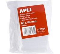100 Sachets Plastiques 60x80mm Fermeture Zip Apli