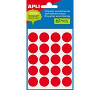Apli Sac de feuilles étiquettes Ø 19 mm Rouge