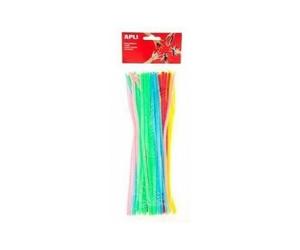 Apli Sachet 50 Chenilles - Couleurs Assorties Fluorescentes - 30 Cm