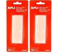 APLI Sachet de 10 bâtons de colle transparent Ø 7,5 mm (Lot de 2)