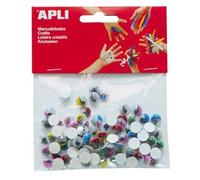 Apli Sachet De 100 Yeux Mobiles - Adhésifs Ovale Avec Cils