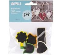 Apli sachet de 5 mini pinces en bois ardoise - formes assorties 014783 G
