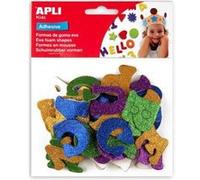 APLI Sachet de lettres en mousse EVA 13487 – 52 lettres pailletées métallisées adhésives