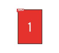Apli self-adhesive labels 210 x 297mm red (581601)
