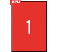 Apli self-adhesive labels 210 x 297mm red (581601) G