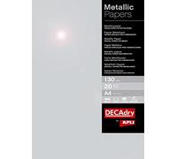 APLI Papier métallisé Decadry Metallicline Argent métallisé A4 (210 x 297 mm) 20 feuilles