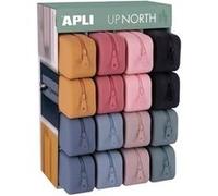 APLI Up North - Trousse à crayons - affichage - silicone - noir, vert, beige, saumon, bleu roi, jaune moutarde, rose corail, bleu gris