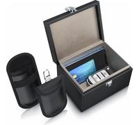 Aplic 3x sacoche à clés NFC / RFID boîte de protection, Keyless Go boîte de protection, blindage des clés de voiture (3 pièces), y compris 2 x poches à clés, SafeBox, coffre-fort pour cartes, Signal B
