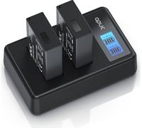 Aplic Kit chargeur de batterie incl. 2 batteries - chargeur de batterie d'appareil photo compatible avec Canon LP-E17-1100mAh - courant de charge 600 mAh - 7,2 V - chargeur de batterie pour EOS RP M3 