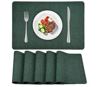 APLKER Set de Table en Cuir Lot de 6, Sets de Table Antidérapant Double Face Set de Table Plastique Lavable Set Table Résiste à la Chaleur,40 x 30 cm (Vintage Vert, Lot de 6)