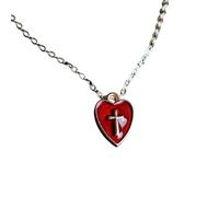 APLudoo Boucles d'oreilles avec pendentif en forme de croix en forme de cœur symbolisant l'amour et la foi pour les femmes et les passionnées de mode, bijoux tendance pour femme