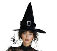 APLudoo Chapeau de magicien pour jeu de rôle - Décoration d'araignées mystiques pointues pour événement à thème