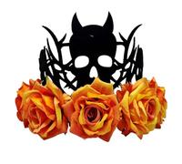 APLudoo Couronne de sorcière d'Halloween avec roses - Coiffe réglable en tissu doux pour adultes et enfants - Pour fêtes costumées - Coiffe légère