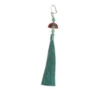 APLudoo Élégante décoration Han Fu avec pompons fluides symbolisant la joie et la fortune pour les fournitures de mariage et les célébrations en forme d'éventail