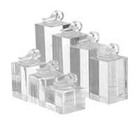 APLudoo Lot de 7 présentoirs à bijoux robustes en acrylique pour bagues avec des designs élégants pour vitrines d'exposition de bijoux