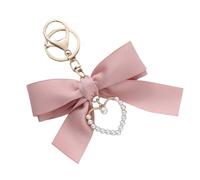 APLudoo Porte-clés avec nœud en ruban avec perles et cœur - Porte-clés unique adapté pour les trajets quotidiens, les rendez-vous et les fêtes