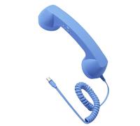 APLudoo Récepteur de téléphone portable avec cordon de type C, design rétro avec bouton d'appel physique, poignée ergonomique pour utilisation à la maison, en voyage