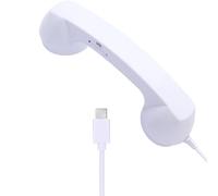APLudoo Récepteur de téléphone portable avec cordon de type C, design rétro avec bouton d'appel physique, poignée ergonomique pour utilisation à la maison, en voyage