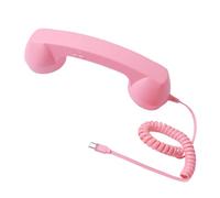 APLudoo Récepteur de téléphone portable avec cordon de type C, design rétro avec bouton d'appel physique, poignée ergonomique pour utilisation à la maison, en voyage