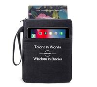 APLUFINE Housse de livre pour les amateurs de livres - Couverture de livre avec poches zippées - Protection de livre en toile pour livres de poche, couverture souple - Pochette de livre lavable - Étui