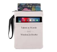 APLUFINE Housse de livre pour les amateurs de livres - Couverture de livre avec poches zippées - Protection de livre en toile pour livres de poche, couverture souple - Pochette de livre lavable - Étui