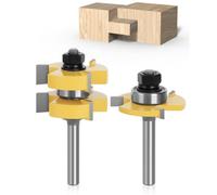 APLUS 8mm Queue Langue Appariée et Fraise de Rainure Set 3 Dents Forme T Cutter en Bois de Coupe Outil de Travail du Bois