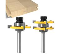 APLUS 8MM Queue Langue Appariée et Fraise de Rainure Set 3 Dents Forme T Cutter en Bois de Coupe Outil de Travail du Bois (8MM)