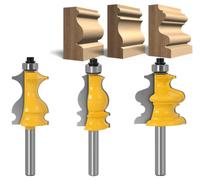 APLUS Lot de 3 Fraises à Défoncer pour Moulures Architecturales 8 mm, Mèche de Routeur pour le Travail du Bois