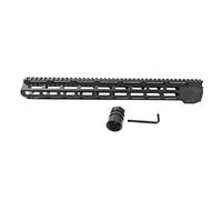 APLUSGEAR Aluminium Slim AR15 Handguard Black 16.5'' Top Rail 41 Slot with Steel Nut for M-Lok Compatible Systems for Airsoft Hunting Rifle Scope