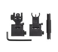 APLUSGEAR Flip-up Folding Front and Rear Fibre Optic Iron Sight for 21mm Picatinny Rails, with/Without Adjustment Tools (with Adjustment Tool)