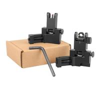 APLUSGEAR Folding 45 Degree Quick Conversion BUIS Optic Iron Sight for AR15 Front and Rear Wheels