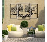 APLUSH 3Pcs Murales Arbre De Vie, Sculptures Texturées 3D Art Moderne, Figures Abstraites Silhouettes Arbre Amour Décoration Murale pour Salon, Chambre À Coucher, Bureau, Salle À Manger