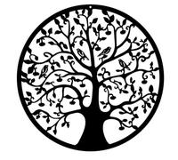 APLUSH Décoration Murale Arbre De Vie, Silhouette Murale 3D En Fer, Décoration Murale Arbre Généalogique Noir À Suspendre, Pour Salle De Bain, Cuisine, Salon, Chambre À Coucher,B,60 * 60CM