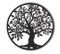 APLUSH Décoration Murale Arbre De Vie, Silhouette Murale 3D En Fer, Décoration Murale Arbre Généalogique Noir À Suspendre, Pour Salle De Bain, Cuisine, Salon, Chambre À Coucher,A,60 * 60CM