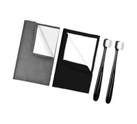 APLVFFZH 4 Pièces Nettoyage Bijoux Argent Kit Nettoyant Réutilisable Lingette Double Face Brosse Multifonction Pratique sans Rayures Matériau Flanelle, Noir et Gris Foncé