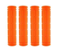 APLVFFZH 4 Pièces Poignées de Guidon de Vélo Ergonomiques en Caoutchouc Manchons Antidérapants pour Une Prise en Main Sûre Approprié pour VTT Vélos d'enfants E, Orange