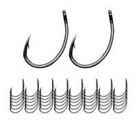 APLVFFZH 50 Hameçons de Pêche à La Mouche, Hameçons Courbés sans Ardillon pour Le Montage de Mouches, Kit Portable en Acier Au Carbone pour La Pêche à La, 11.2 mm x 18 mm