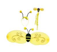 APLVFFZH Bee Costume Accessoire Enfant Kit Déguisement Cosplay Ailes Bandeau Matériau Polyester Confortable Facile à Habiller pour Célébration Enfants, et Baguette de Bandeau