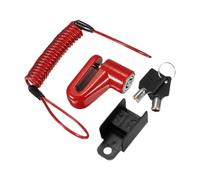 APLVFFZH Bloque Disque Antivol de Roue Verrou de Frein Serrure de Sécurité en Fer Robuste avec Revêtement PVC Adapté pour Vélos et Scooters, Noir Rouge