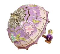 APLVFFZH Boîte à Bijoux Miniature Vintage en Forme de Parapluie émaillé, Idéale pour Bagues et Boucles d'oreilles. Boîte à Bijoux Décorative en Méta, Violet A