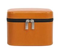 APLVFFZH Boîte de Rangement pour Bracelets Mallette de Transport Contenant pour Colliers et Bagues avec Fermeture à Glissière Sécurisée Convient pour Les Maga, Orange 16x12x11cm