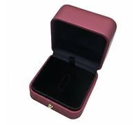 APLVFFZH Boîte Présentoir Broche avec Revêtement PU Doublure de Velours Doux Charnière Solide et Forme Carrée Idéale pour Stockage Médailles et Cadeaux, Rouge Vin, Boîte Broche 7-7-4,5cm